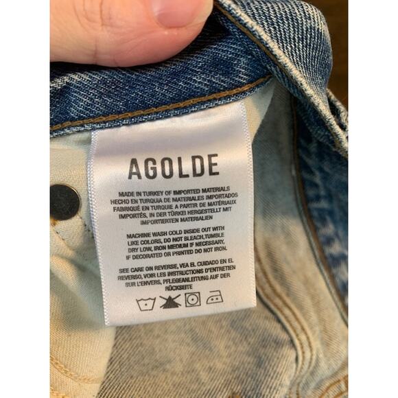 AGOLDE-High Rise Straight Leg Jeans-Classic Denim-100% Cotton-Blue-Women’s-28 - Picture 6 of 6